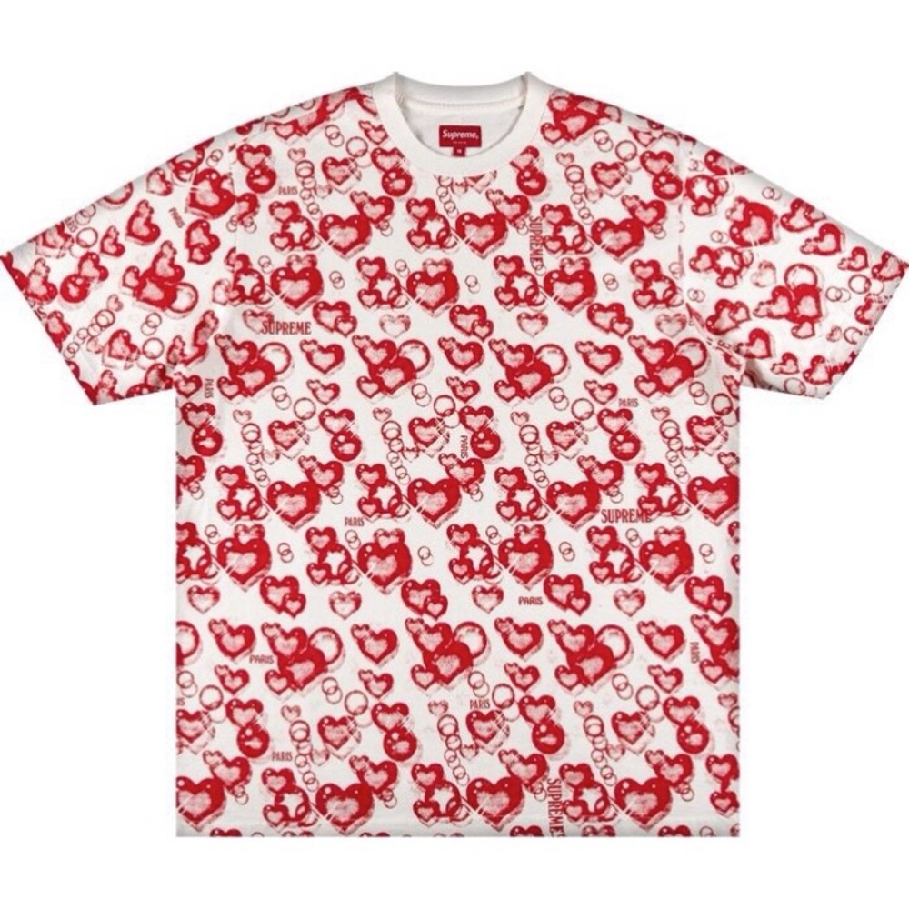 SUPREME HEART S/S TOP / SIZE MEDIUM / WHITE